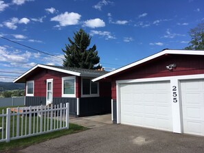 Charming 50's house on a large corner lot  shaded with veteran Blue Spruce trees