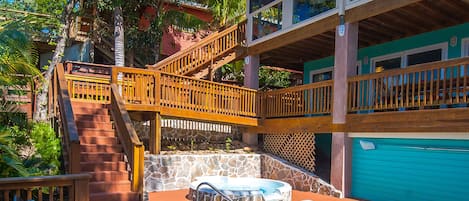 Private pool with soaking tub (not a hot tub)