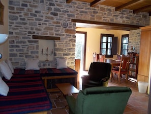 Downstairs - large living room with dining area and sitting area