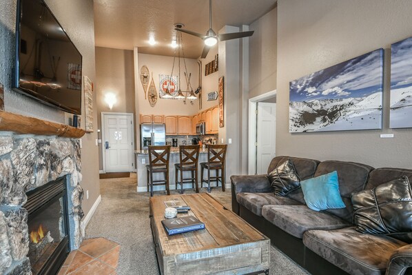 Living room and kitchen