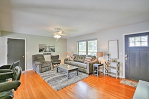 The home has beautiful new hardwood floors throughout.