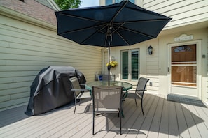 Front deck with propane grill