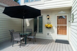 The front deck makes the perfect spot for al fresco dining