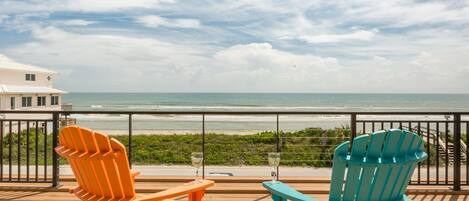 Ocean front view from this New Smyrna Vacation Home.