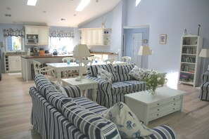 The open floor plan makes it easy for families and friends to mingle.