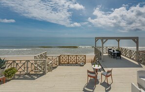Outdoor dining at its best on the deck.