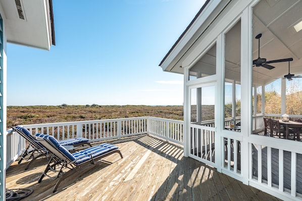 Screened porch with terrific views