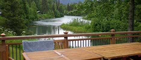 View of beautiful Trail River from our deck