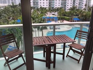 Balcony WITH VIEW OF POOL