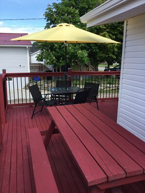 Enjoy the large rear patio.