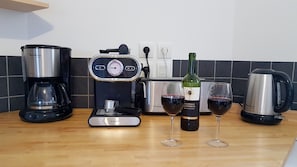 coffee, toast, kettle & wine
