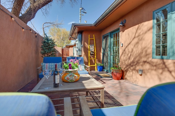 Relax on a private, quiet patio.
