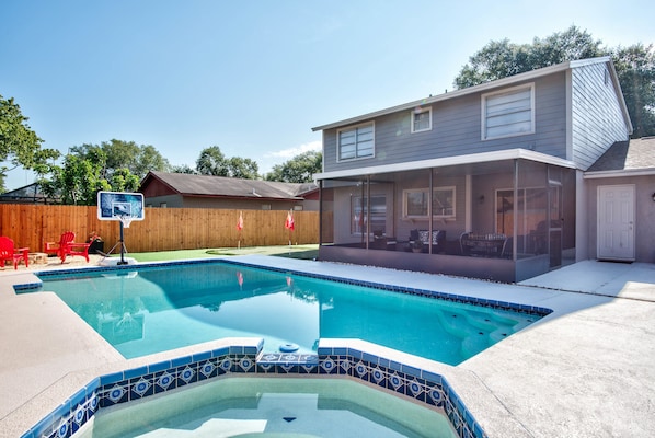 Spend a lazy afternoon by the pool relaxing and planning the day ahead.