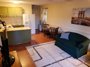 Overview of living and kitchen area