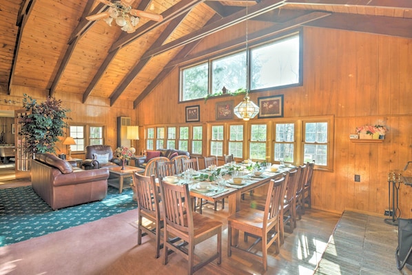 A peaceful Alger retreat awaits at this riverfront vacation rental home.