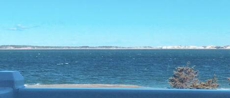 A view from the balcony looking out at the ocean; a favorite place to sit!