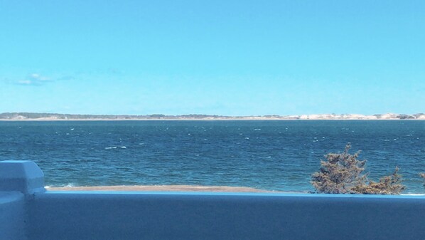 A view from the balcony looking out at the ocean; a favorite place to sit!