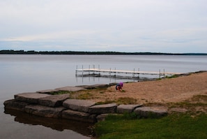 The beach area and dock