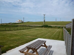 large back garden and patio
