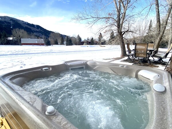 Private hot tub: where ski stories are shared and life long memories are built
