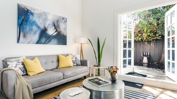 Lounge area overlooking courtyard