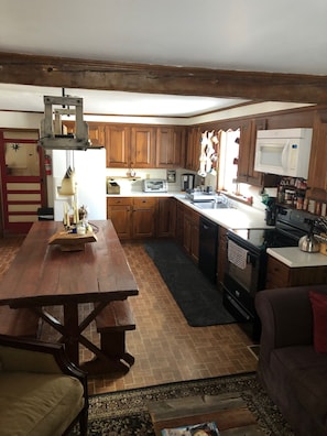 the kitchen from the back stairs 