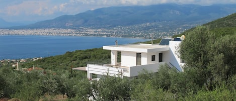 Villa Myria and view on Messinia Bay and Kalamata