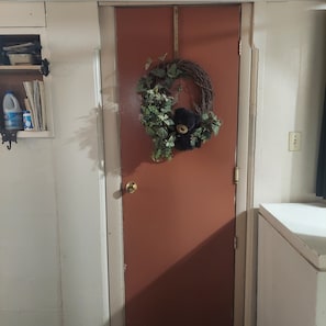 Apartment entry door.