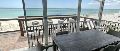 Outside dining area overlooking Gulf of Mexico 