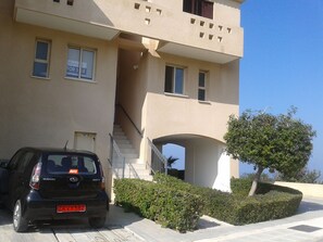 Entrance to the property. it is on rhs above arch on 2 floors