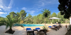 Villa Petunia. Ibiza. Nice terrace with hammocks
