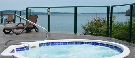 Enjoy relaxing in our Oceanfront Hot Tub
