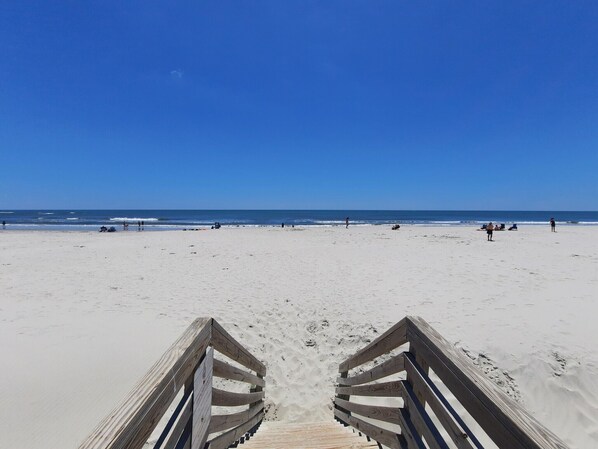 beach access steps from the house 