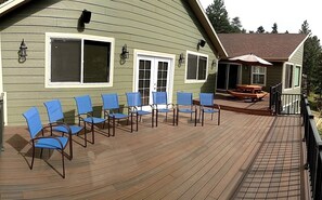 Deck with outdoor speakers