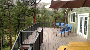 Deck with scenic mountain view