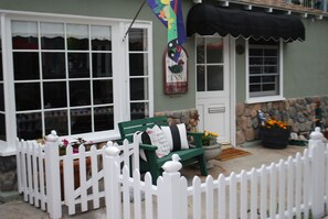 Front patio now has a table and Weber BBQ