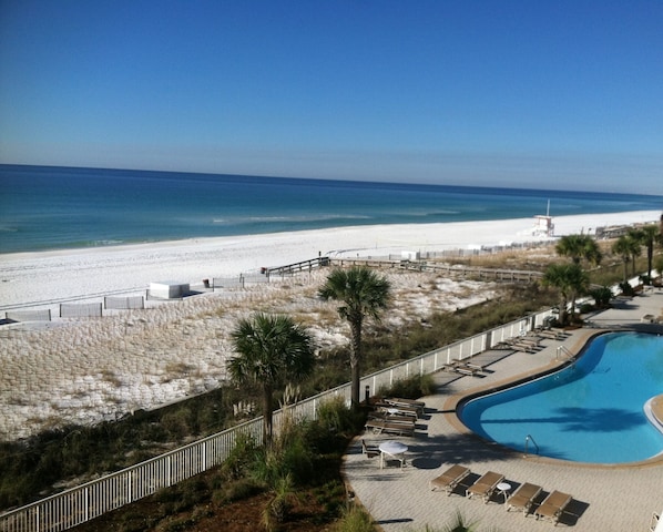 This is your view from Azure 401. Uncrowded, beautiful sand & water