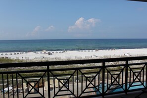 312's large balcony overlooking the gorgeous beach