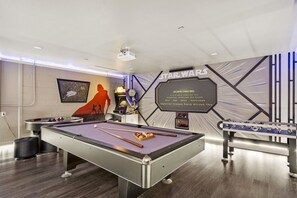 The whole family will want to play all day in this awesome game room