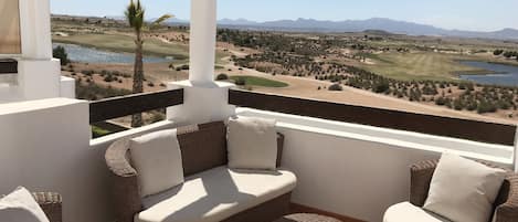 Balcony with long distant Views over Golf course 