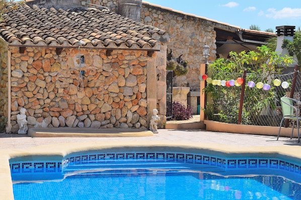 typical majorcan house with swimming pool 