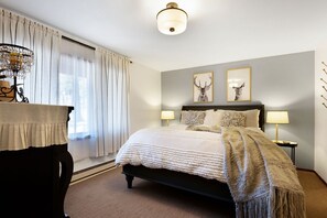 Luxury master, right down to the european duvets and memory foam mattress