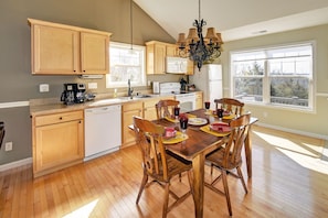 Dining area with full kitchen