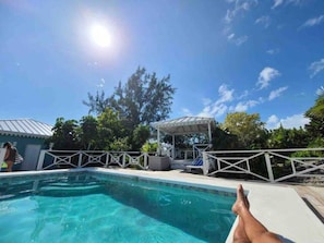 Enjoying the Sun by the pool