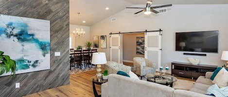 Relax in our big house near Old Town Scottsdale with our open kitchen/living room layout. 