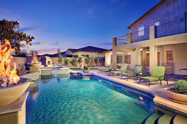 Relax and enjoy your private heated pool and spa.