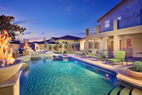 Relax and enjoy your private heated pool and spa.