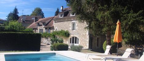 The Mill at Montcaret, with pool  in the front garden