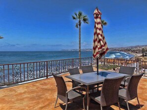 Terrace overlooking the ocean