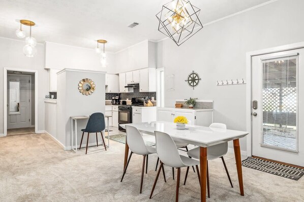 Spacious apartment with mid century modern decor